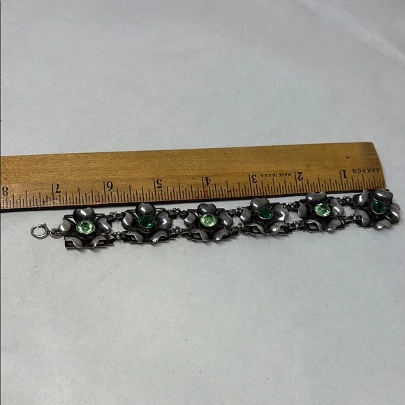 Gorgeous Hobe sterling silver floral bracelet.